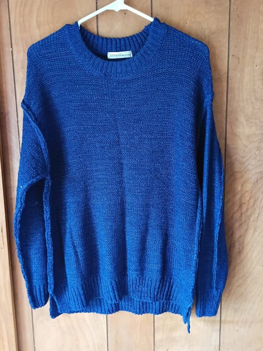 Zenana Royal Blue Acrylic Nylon Knit Sweater Size Small